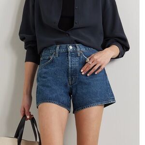 Agolde Dark Blue Parker Long Shorts
